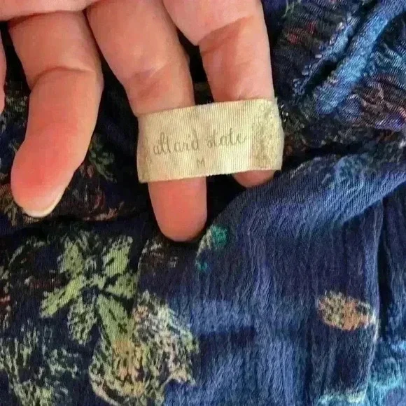 Altar'd State Women's Dress Blue Floral BOHO Size M - Picture 5 of 7